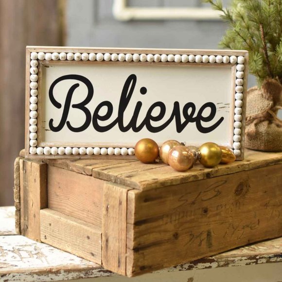 Set/2 Wooden Beaded Christmas Signs - Picture 5 of 7